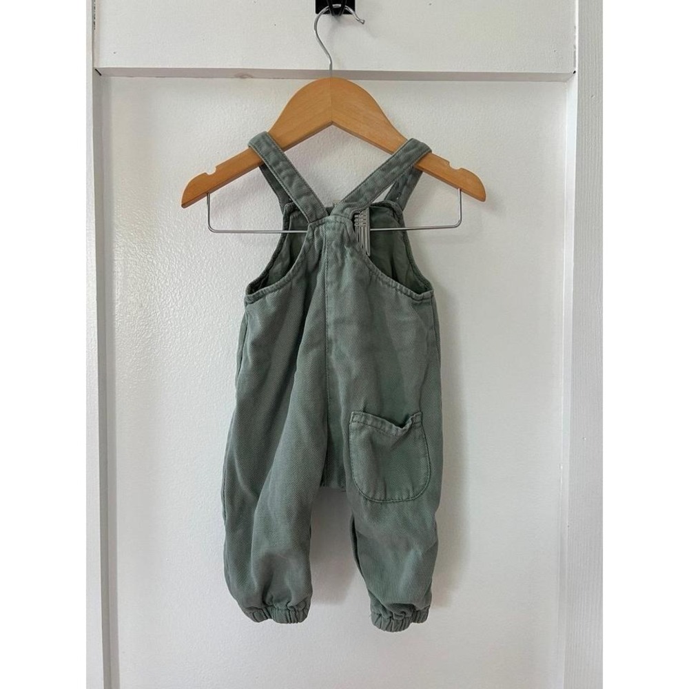 Zara green overalls size 3-6 months - Picture 2 of 2